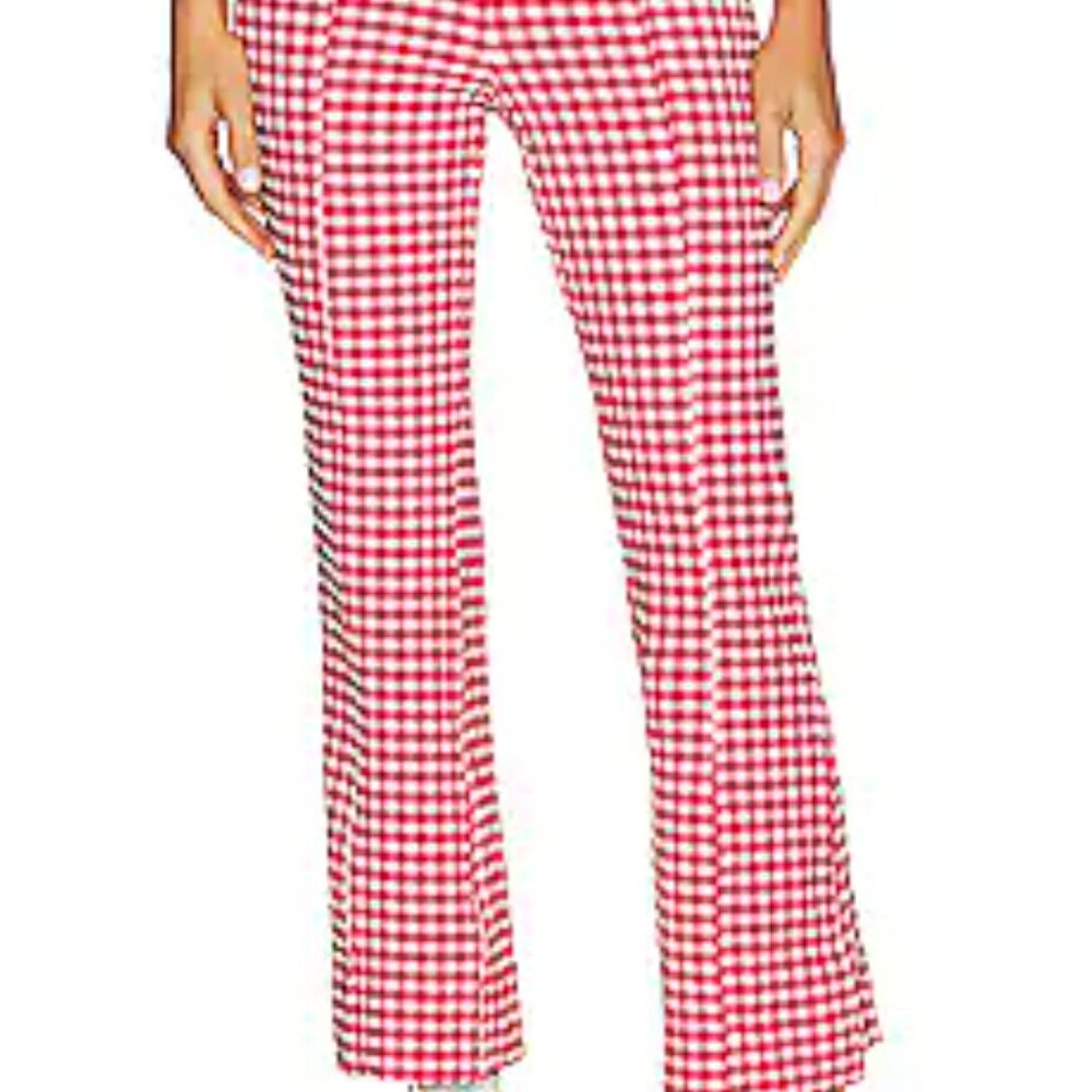 Ganni NWT Seersucker Cropped Pants in Love Potion